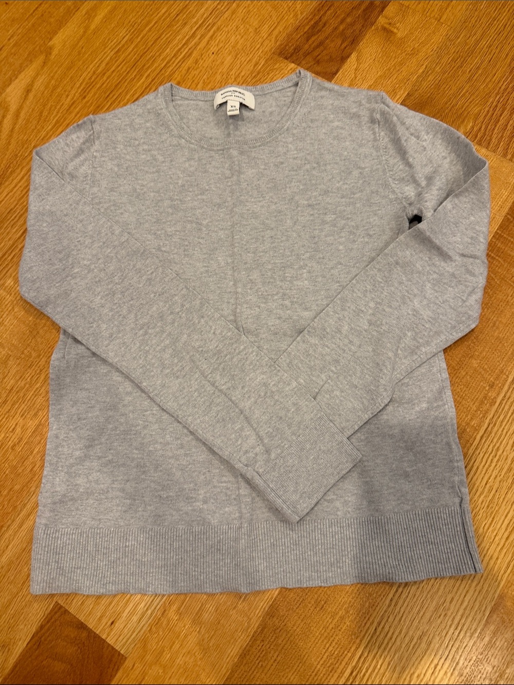 Banana Republic Forever Sweater Light Gray Crew Neck Sweater